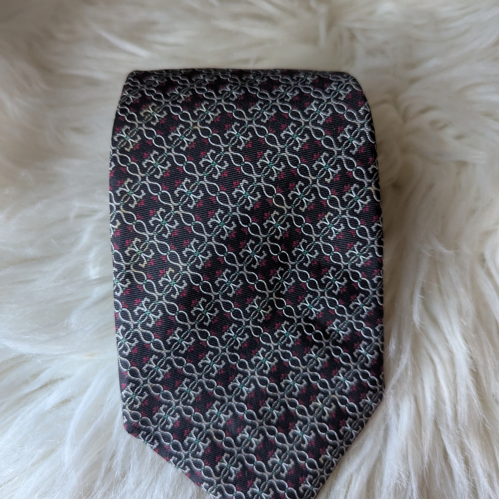 Christian Dior  Black and Red Patterned Men's Tie